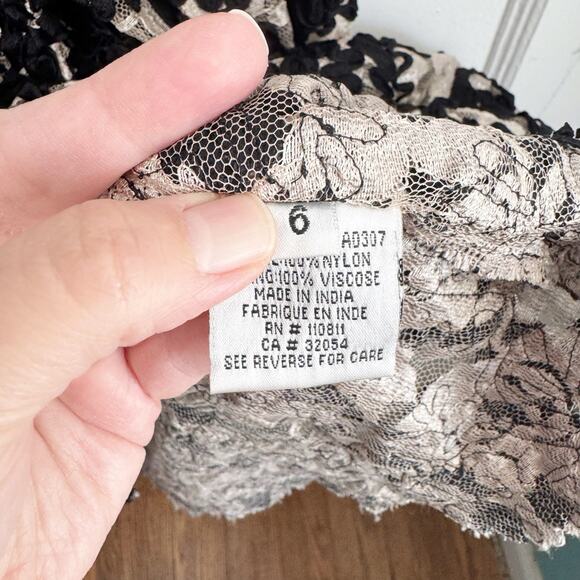 Anthropologie Yoana Baraschi Ribbon Lace Soutache Dress Black Nude Sheer Sexy 6 - Picture 11 of 16